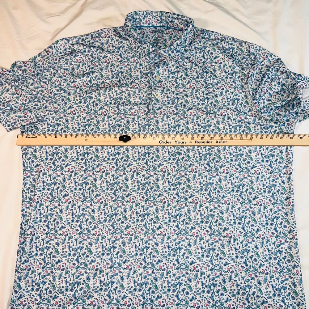 Johnnie-O Hendrick Polo Shirt Size XXL Blue Cocktail Malibu Golf Preppy Active - Picture 9 of 16